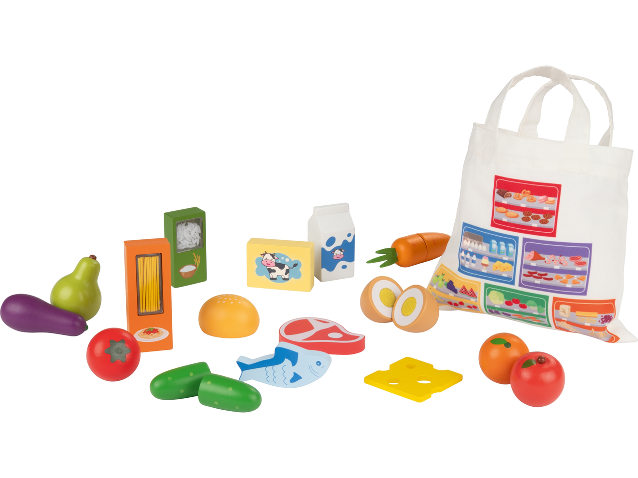 Set colazione, borsa della spesa o cestino da picnic in legno