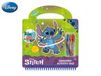Stitch-themed activity pad with pens, featuring Stitch and space elements.
