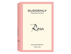 Boîte de parfum rose et crème pour Suddenly Fragrances Rosa Eau de Parfum, 75ml.