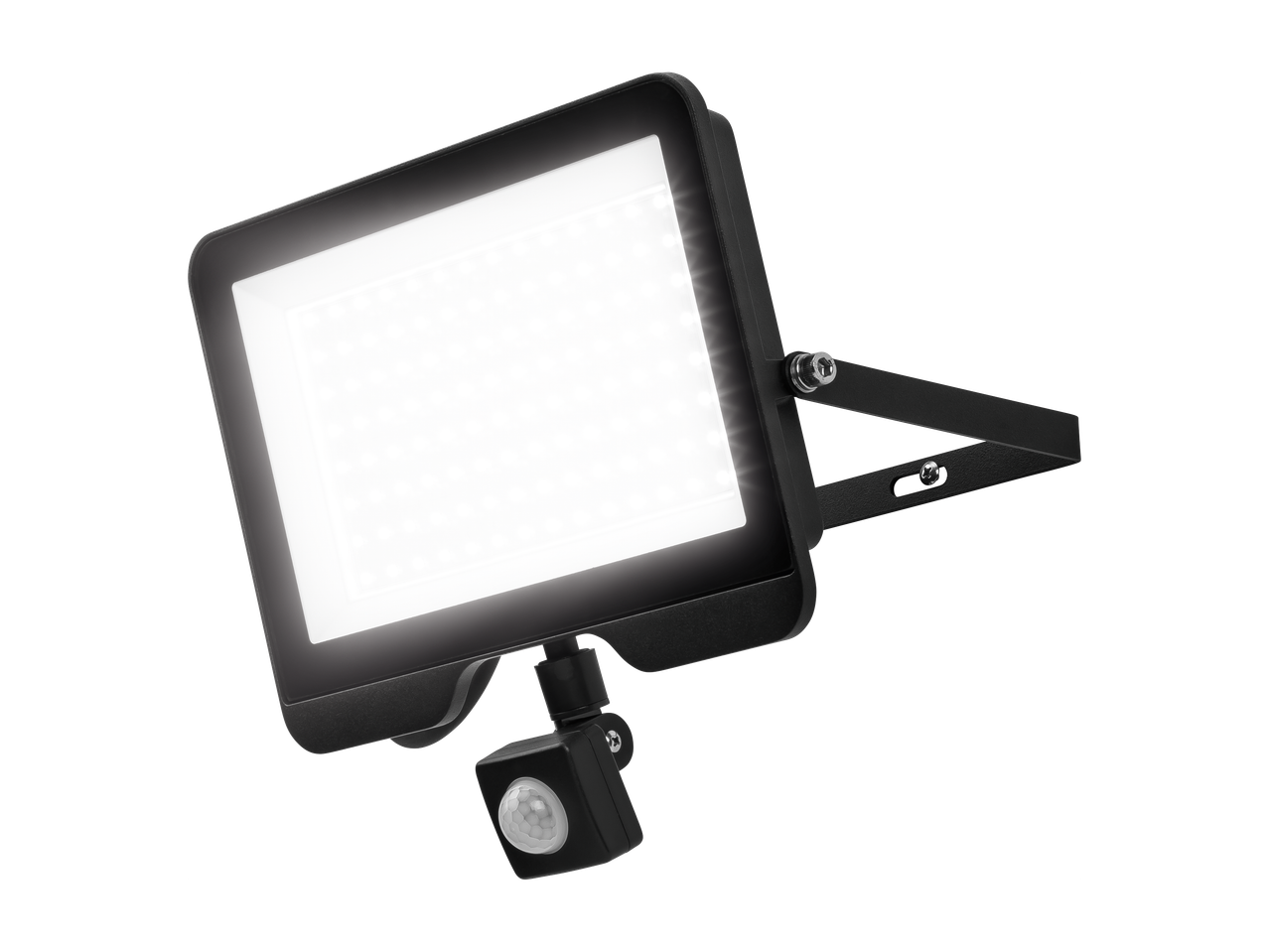 LED reflektor s senzorjem gibanja na črnem ozadju