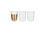 Conjunto de copos térmicos Silvercrest®: um copo com café, dois copos vazios.