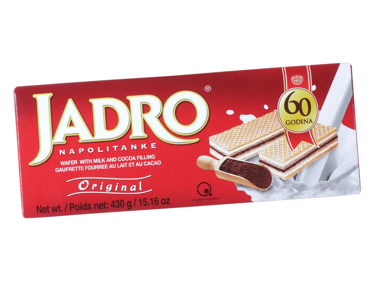 Škatla sladkih vafljev Jadranka Kras, originalni okus.