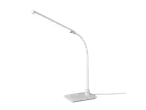 Candeeiro de mesa LED LIVARNO branco, com braço flexível e painel LED iluminado.