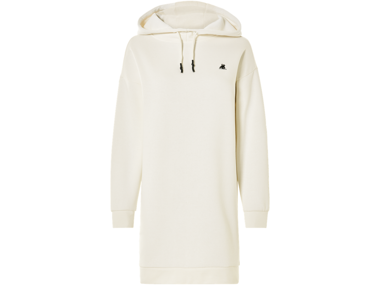 Rochie Kappa crem, cu glugă.