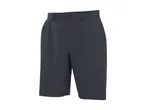 Dark blue patterned men's shorts with a button closure
