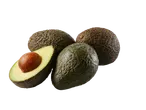 Drie avocado's en één gehalveerd.