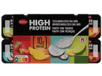Iogurte Milbona High Protein com pedaços de fruta (morango, manga, coco, lima-limão) e Nutri-Score A.