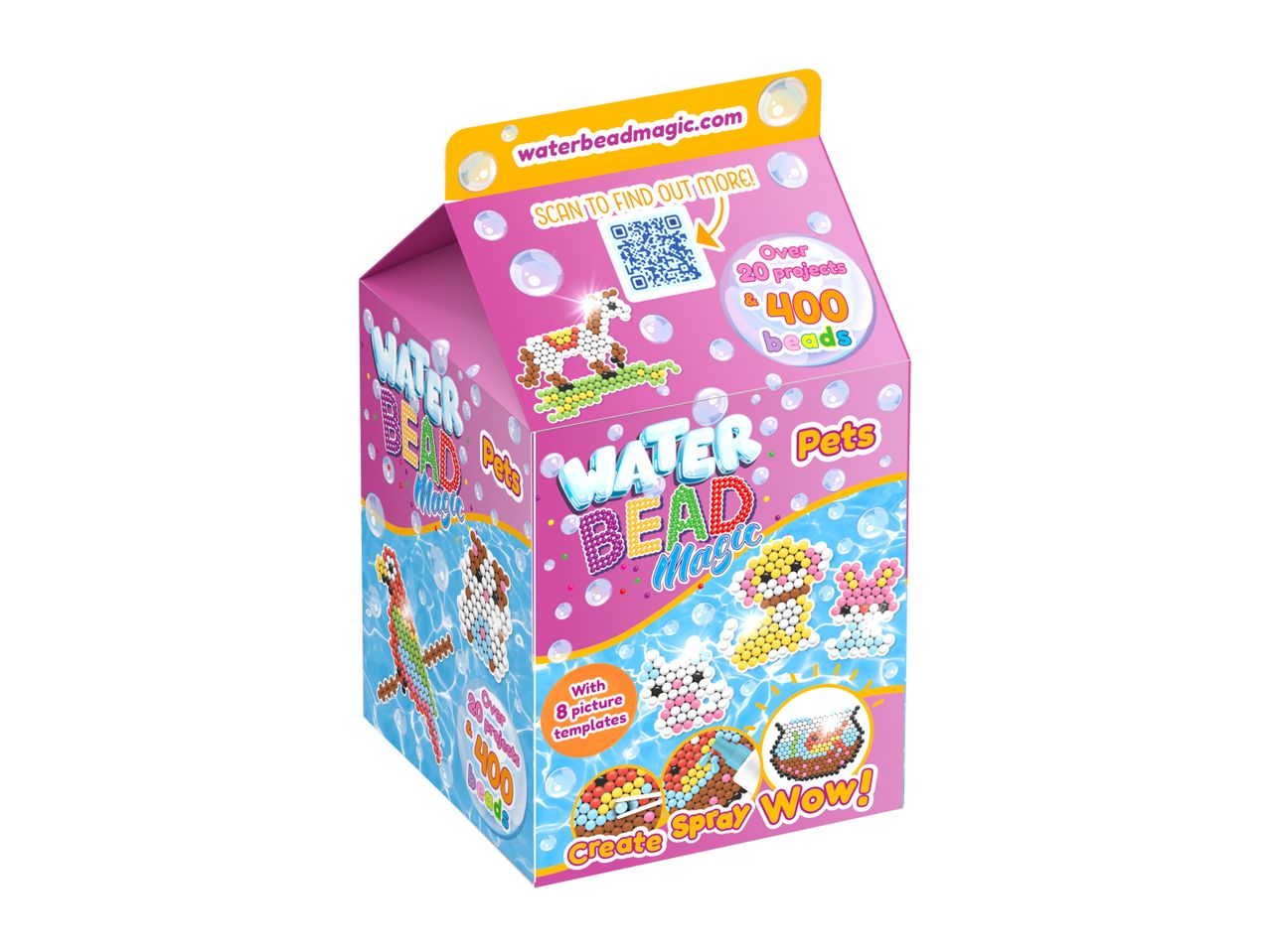 A pink carton of Water Wow! reveals collectible mini figures.