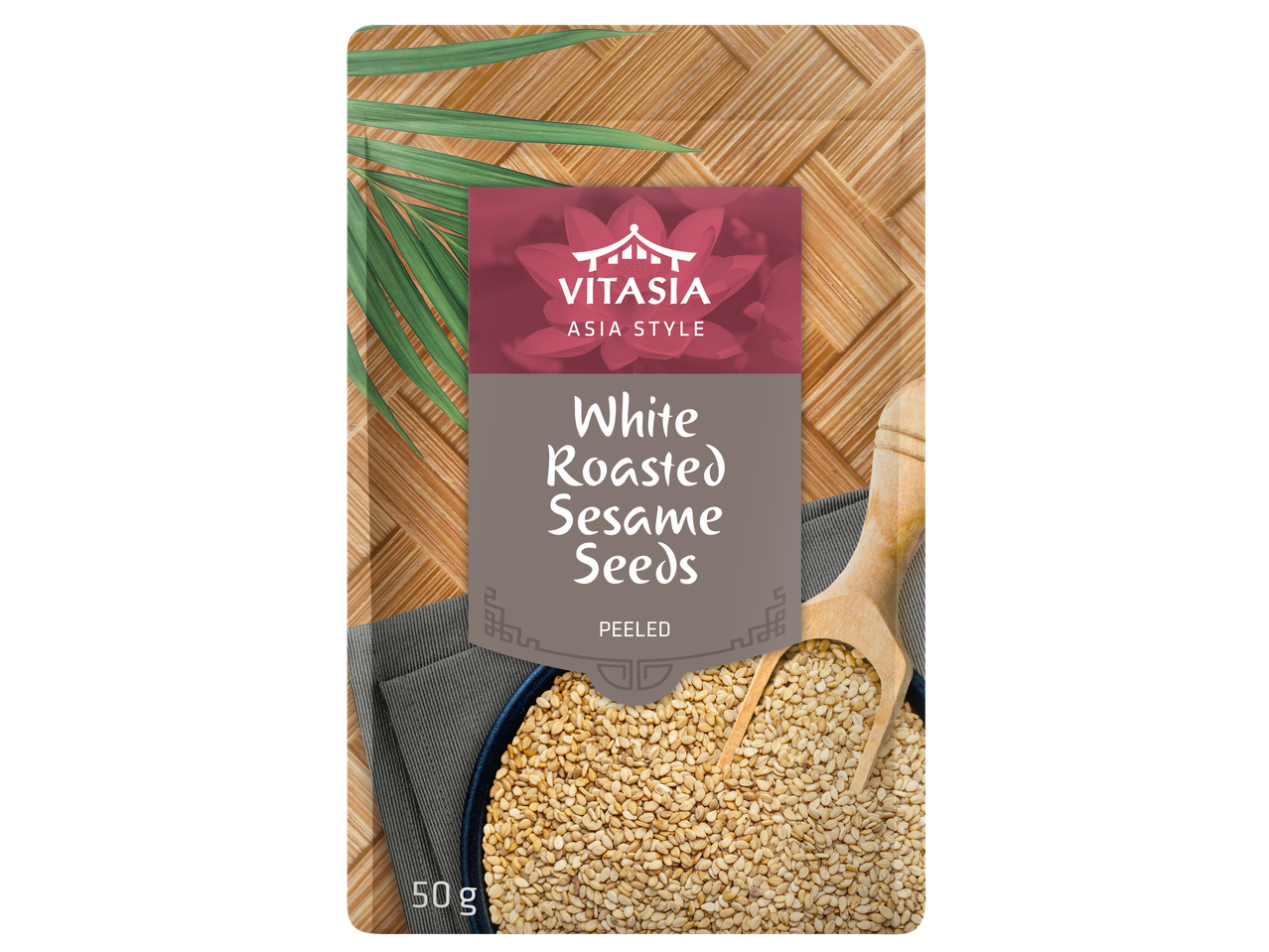 Vitasia baltos skrudintos sezamo sėklos, luptos, 50g