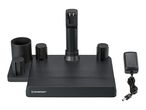 Black charging station with power adapter