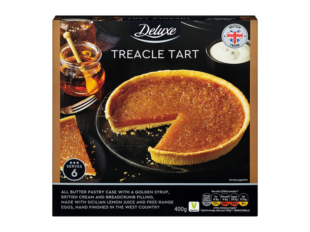 Go to full screen view: Deluxe Sicilian Treacle Tart/Lemon Tart - Image 1