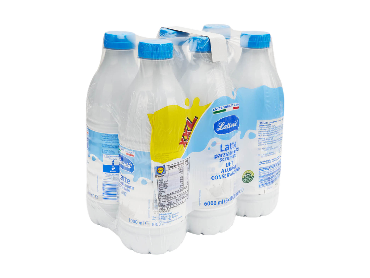Latte italiano UHT parzialmente scremato