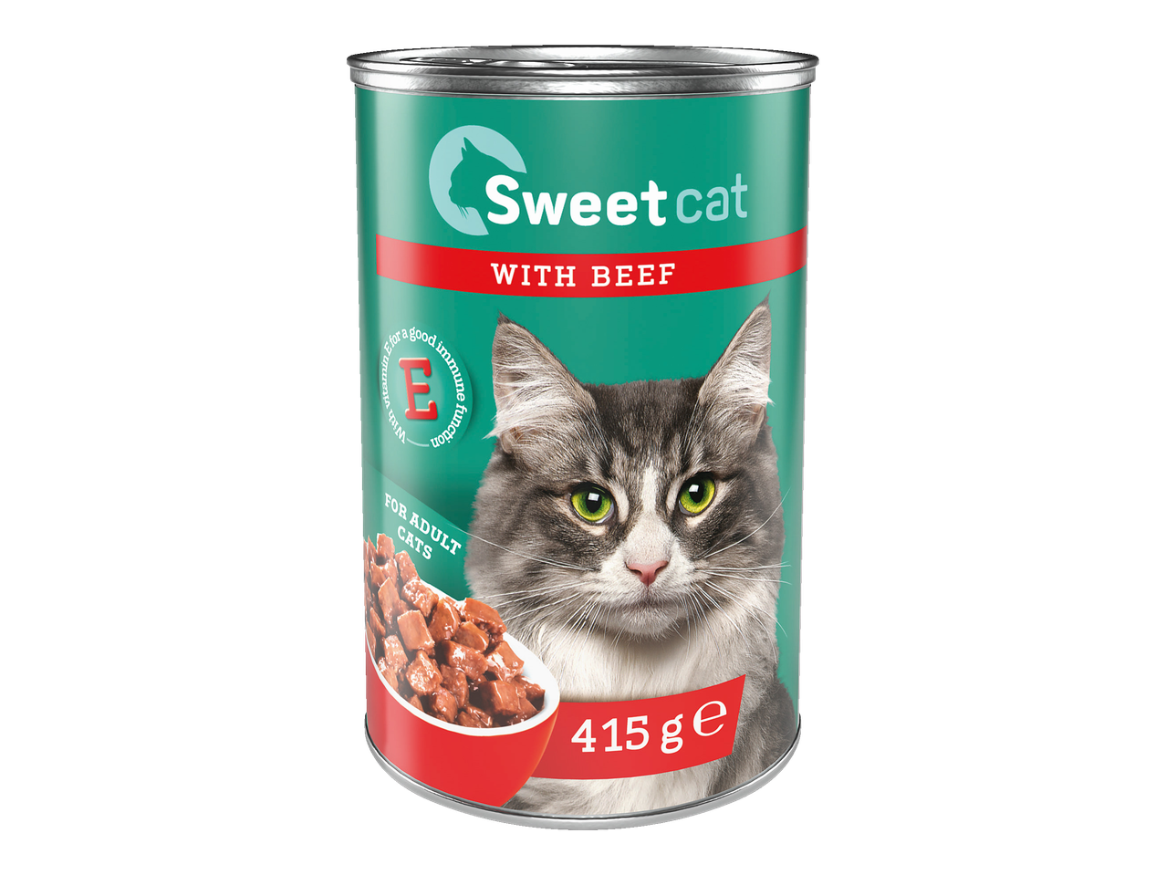 Mâncare pentru pisici Sweetcat cu vită pentru pisici adulte.