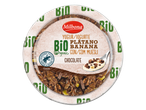 Iogurte bio Milbona com banana e muesli, chocolate.