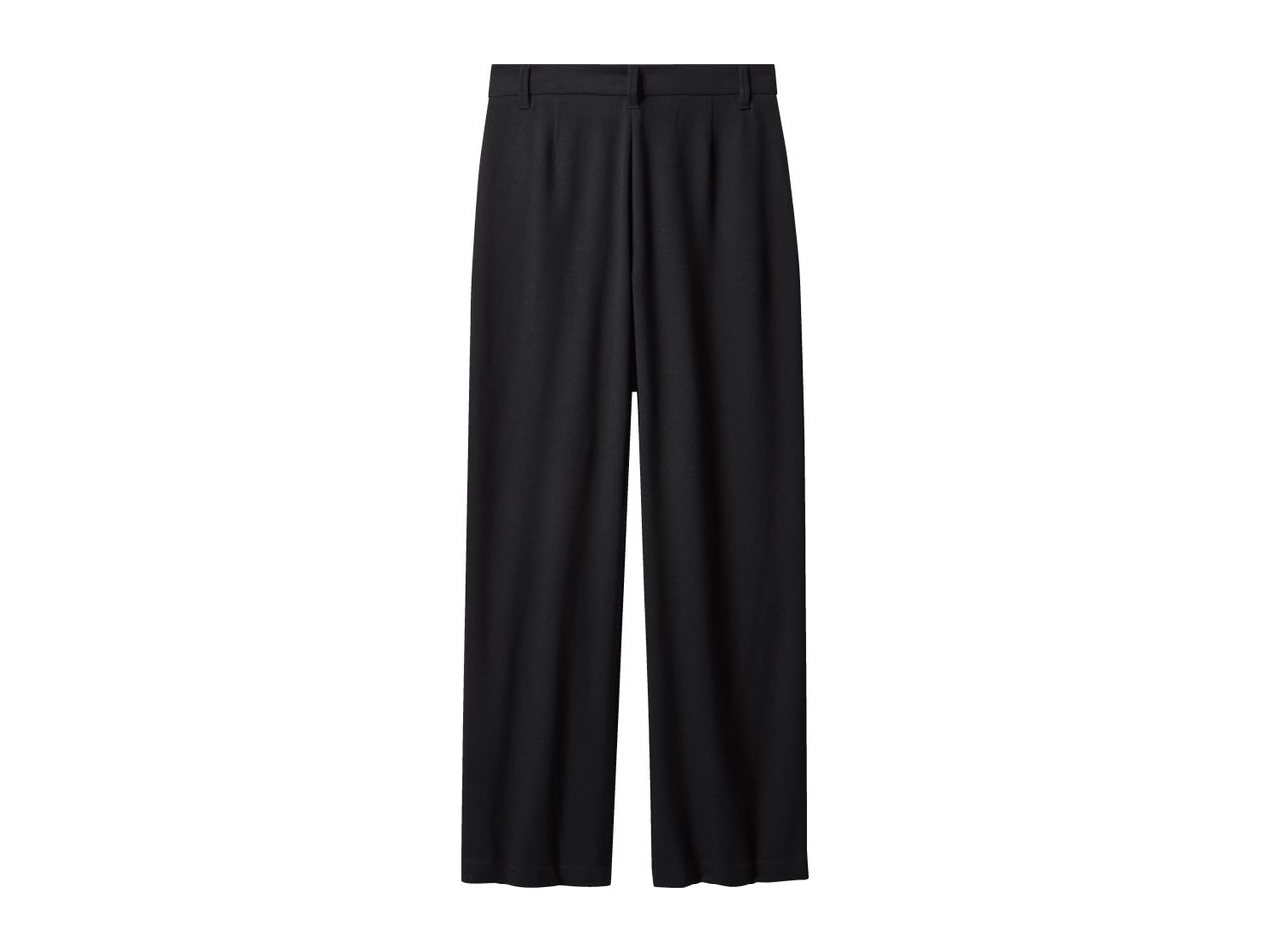 Black wide-leg trousers with belt loops