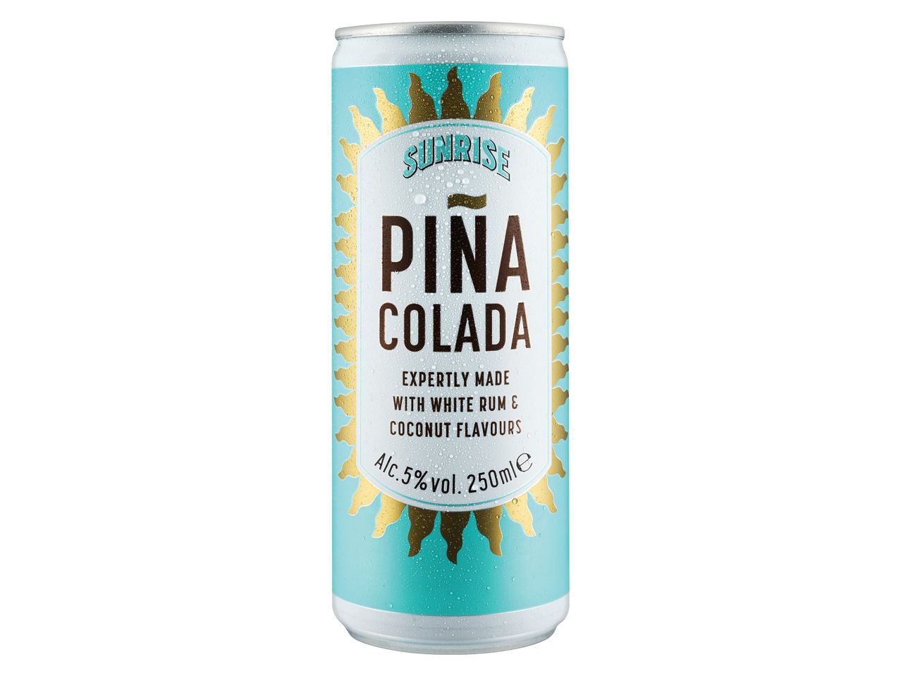 A Sunrise Piña Colada ready-to-drink canned cocktail.
