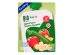 Lupilu Bio Organic Maçã-Pêssego-Banana-Courgette, boião de comida para bebé, 4x100g, 5+ meses, sem glúten.