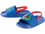 Дечје папуче Paw Patrol: плаве папуче са црвеним каишићима.