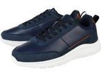 Scarpe da ginnastica blu scuro con lacci e suola bianca