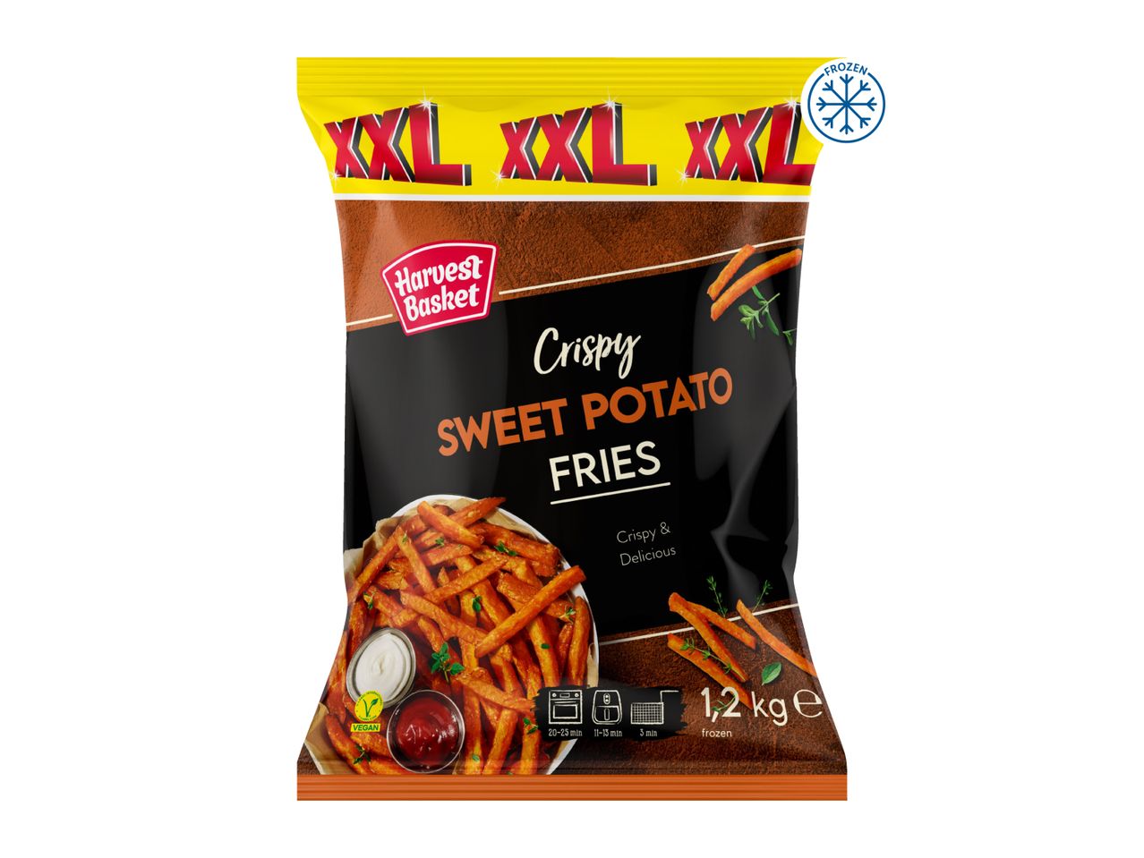 Harvest Basket XXL Crispy Sweet Potato Fries, frozen, 1.2 kg