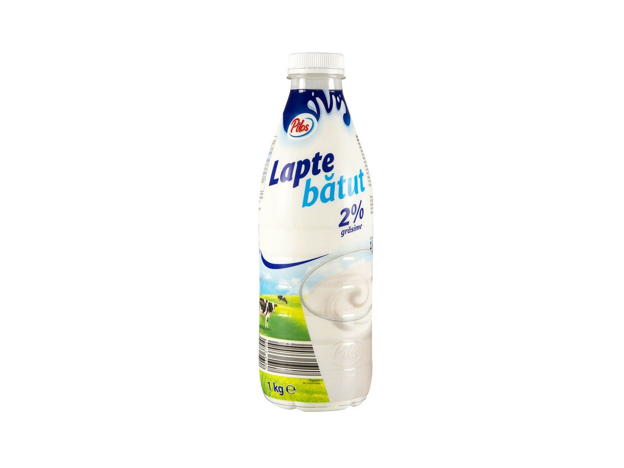 Pilos Lapte bătut 2% grăsime, sticlă PET.