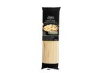 A package of linguine bronze die pasta, with nutritional information and a serving suggestion.