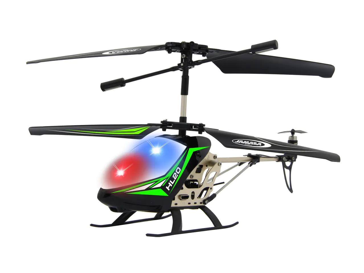 Jamara HL20 RC helicopter with red and blue lights
