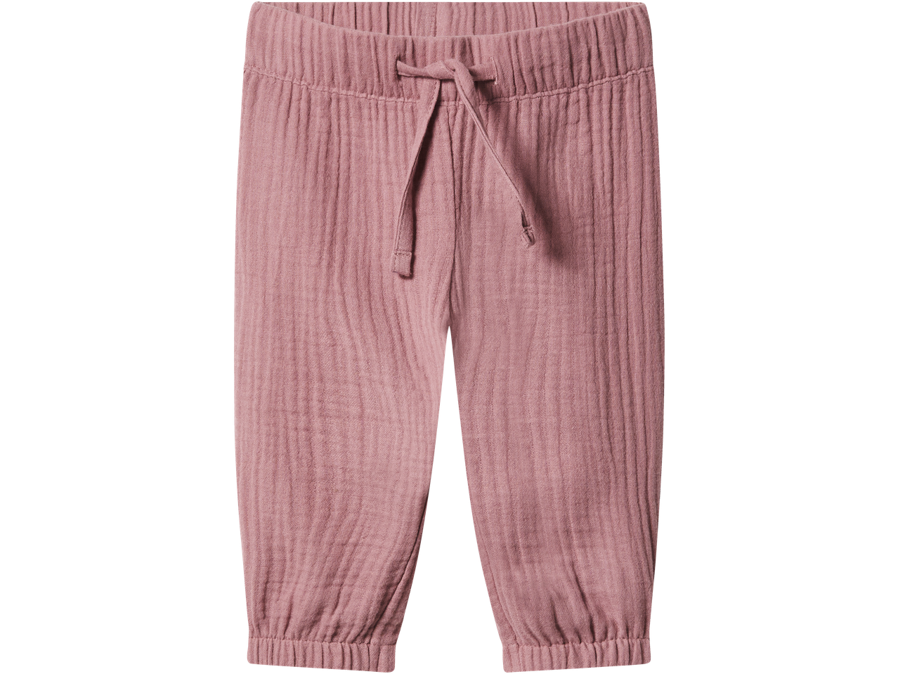 LUPILU ružičaste muslin hlače s elastičnim strukom i vezicom.