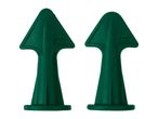Two green caulking tools, one marked 6.5R and the other 10R.