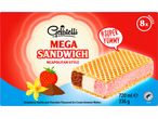 Кутия Gelatelli Mega Sandwich Neapolitan Style с 8 броя вафлени сандвичи със сладолед.