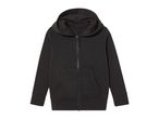 Black kids' zip-up hoodie.