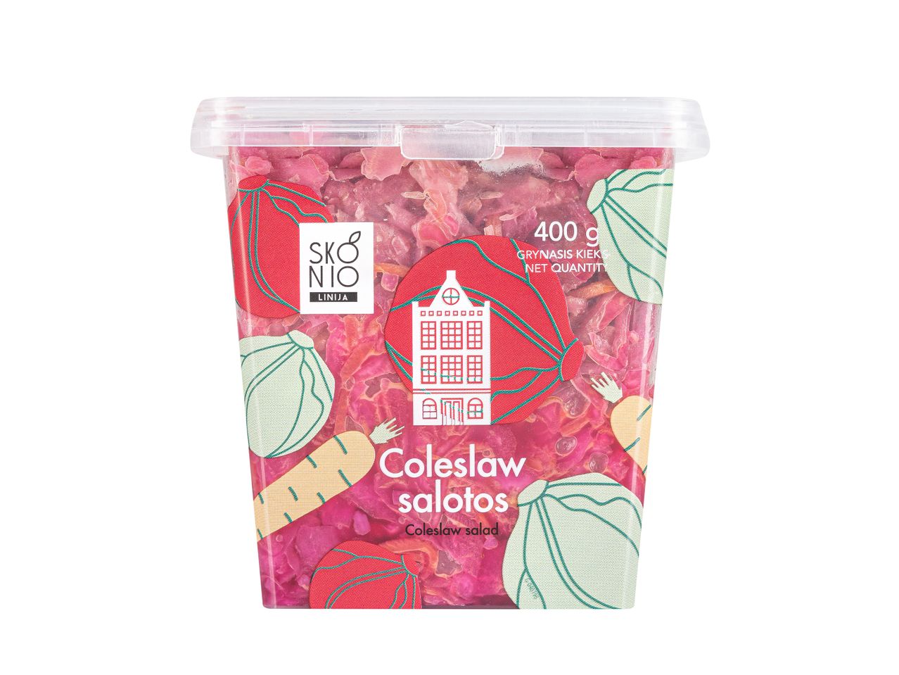 „Skonio linija“ prekės ženklo 400 g kopūstų salotos.