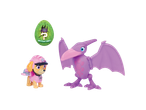 Skye de la Paw Patrol cu un dinozaur mov.