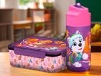 Paw Patrol-themed lunchbox and drink bottle set in purple.
