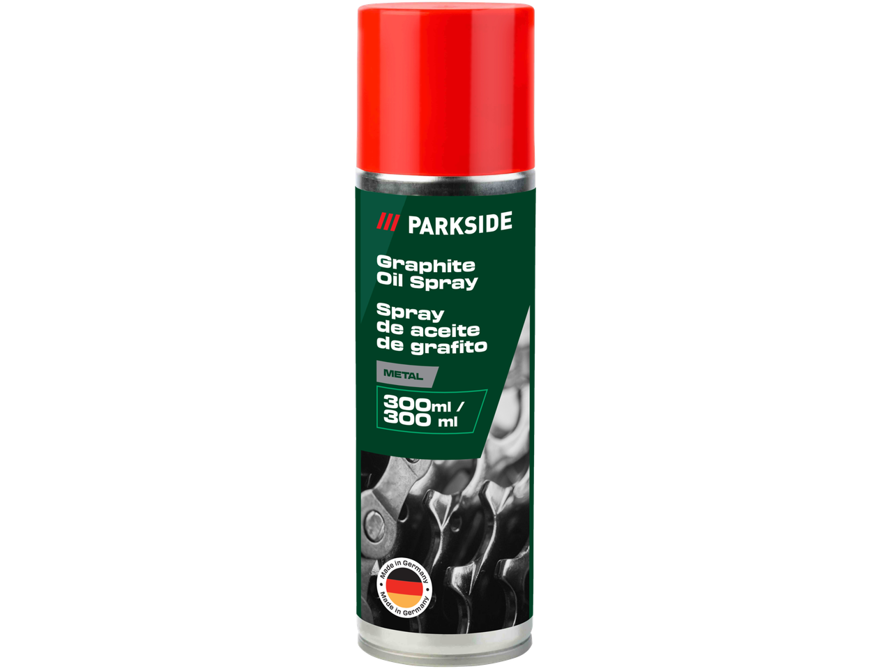 Spray de Óleo de Grafite Parkside, 300ml, para metal, Fabricado na Alemanha.