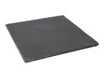 Rectangular slate serving board with natural, rough edges on a white background.