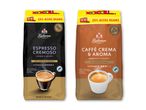 To poser Bellarom kaffe, Espresso Cremoso og Caffè Crema & Aroma, med 20% flere bønner.