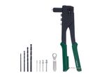 PARKSIDE rivet gun with various drill bits, rivets, and a wrench.