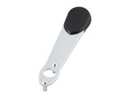 Metal pin spanner wrench with a black plastic handle