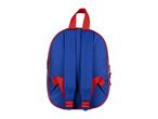 Blue and red children's backpack with adjustable straps and top handle