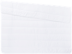 White duvet and duvet cover, minimalist style.