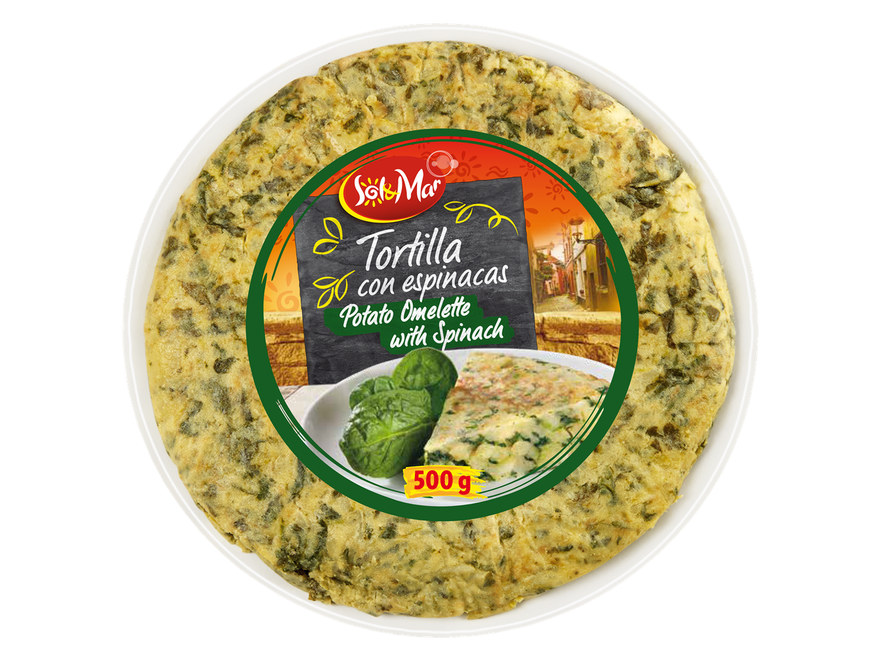 Sol y Mar spinazie tortilla, 500g.