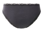 Dark grey ribbed briefs with lace trim