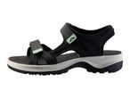 Black and grey sports sandal with light green accents