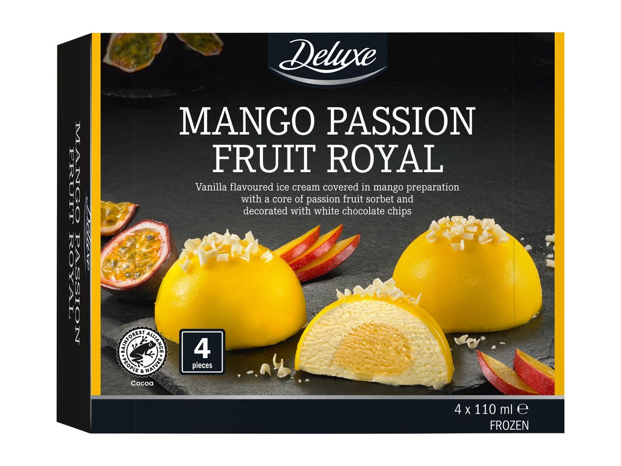 Dulces Delice Fruit Royal Mango Passion: bomboane înghețate cu mango și pasiune.