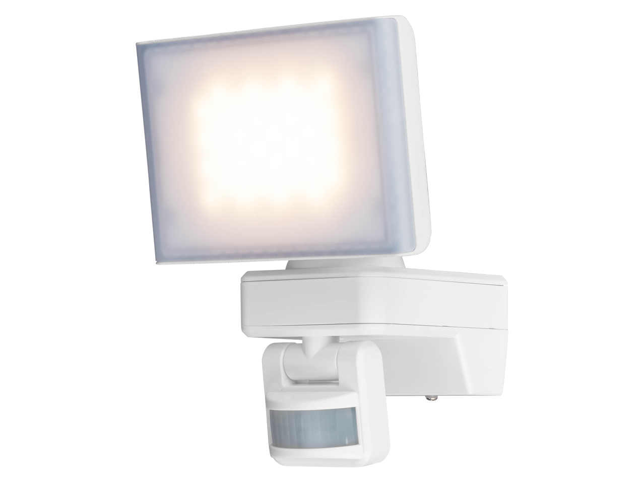 White LED outdoor security light with motion sensor