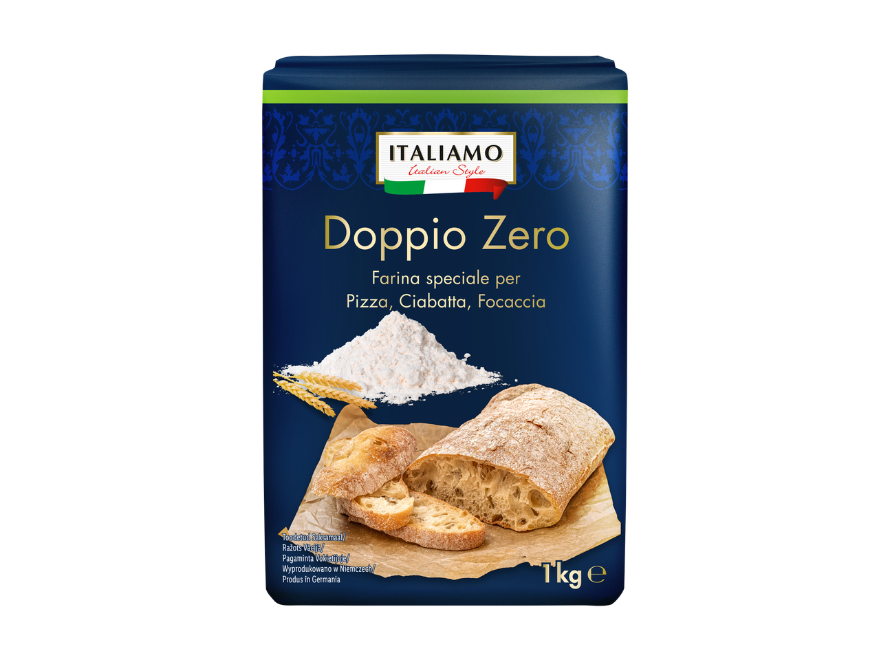 ITALIAMO Doppio Zero făină pentru pizza, ciabatta, focaccia, 1kg