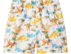 Calções de banho LUPILU com padrão de dinossauros e palmeiras coloridas.