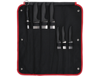 Conjunto de facas de açougueiro SILVERCREST® em estojo preto com acabamento vermelho.