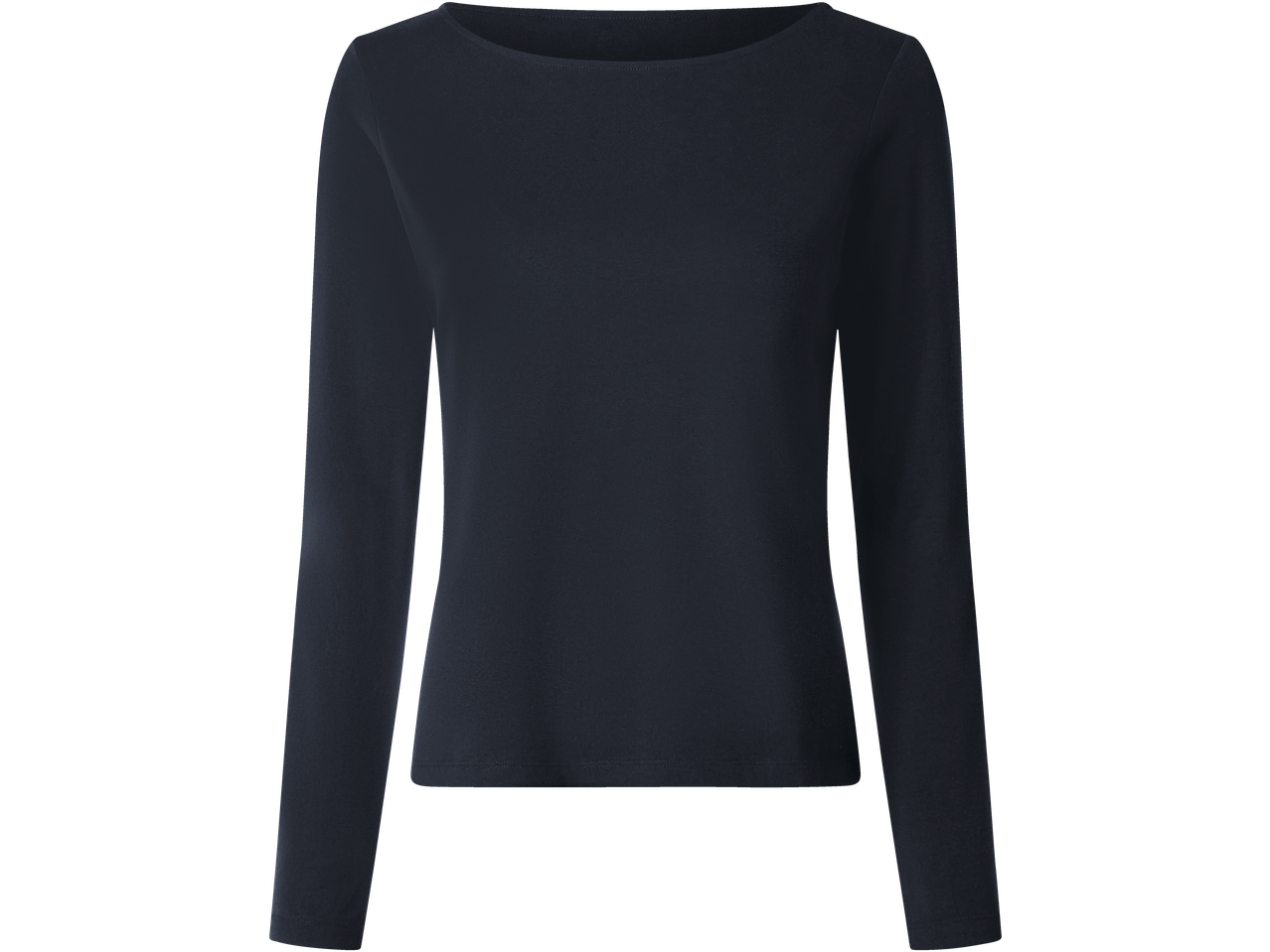 Must pikkade varrukatega pluus paatkaelusega.